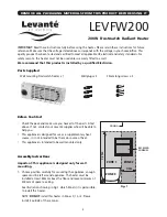 Предварительный просмотр 3 страницы Levante LEVFW200 Operation Manual