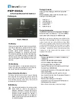 Предварительный просмотр 1 страницы LevelOne FEP-0311 User Manual