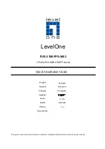 Предварительный просмотр 1 страницы LevelOne FUS-3100 Quick Installation Manual