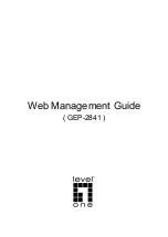 Предварительный просмотр 1 страницы LevelOne GEP-2841 Web Management Manual