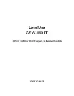 LevelOne GSW-0801T User Manual предпросмотр