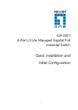 Preview for 1 page of LevelOne IGP-0871 Quick Installation And Initial Configuration