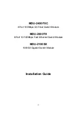 Предварительный просмотр 1 страницы LevelOne MDU-2400FXC Installation Manual