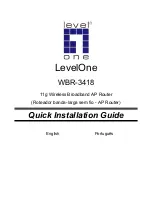 Предварительный просмотр 1 страницы LevelOne WBR-3418 Quick Installation Manual