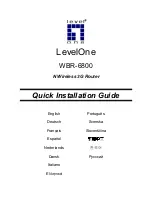 Предварительный просмотр 1 страницы LevelOne WBR-6800 Quick Installation Manual