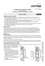 Предварительный просмотр 1 страницы Leviton 95A04-1 Installation Instructions And User Manual