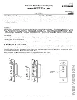 Предварительный просмотр 1 страницы Leviton 95A04-2 Installation Instructions And User Manual