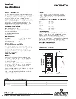 Preview for 2 page of Leviton HXC4D-1TW Product Specifications