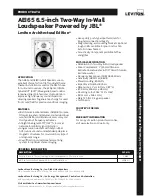 Leviton JBL AEI65 Product Data preview