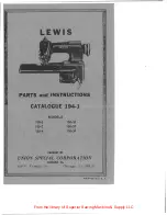 Предварительный просмотр 1 страницы Lewis 150-2 Parts And Instructions