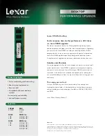 Предварительный просмотр 1 страницы Lexar DESKTOP PERFORMANCE UPGRADE Datasheet