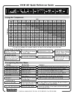 Preview for 2 page of Lexicon 20 - REV 2 Quick Reference Manual