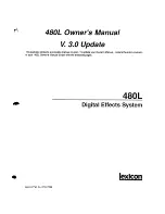 Preview for 1 page of Lexicon 480L - UPDATE V3.0 Owner'S Manual