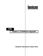 Lexicon 960L Installation Instructions Manual preview