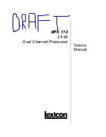 Предварительный просмотр 1 страницы Lexicon MPX 110 Service Manual