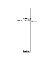 Предварительный просмотр 1 страницы Lexicon MPX G2 User Manual