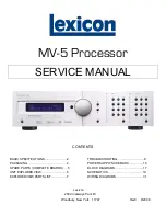 Lexicon MV-5 Service Manual preview