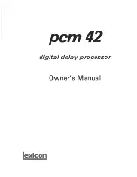 Lexicon PCM 42 Manual preview