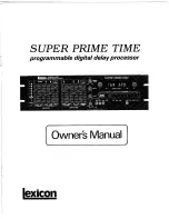 Предварительный просмотр 1 страницы Lexicon Super Prime Time Owner'S Manual