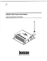 Lexicon TCM-3 Owner'S Manual And Installation Manual preview