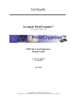 Preview for 1 page of Lexmark 10G0149 - PrintCryption Card Encryption Module Manual