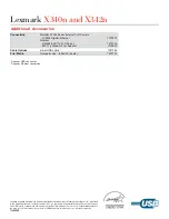 Preview for 4 page of Lexmark 20D0001 Specifications