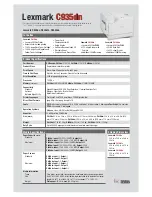 Предварительный просмотр 2 страницы Lexmark 21Z0180 - C 935hdn Color Laser Printer Specifications