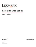 Lexmark 25A0452 - C 736dtn Color Laser Printer User Manual предпросмотр