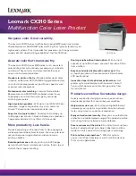 Lexmark CX310dn Specifications предпросмотр