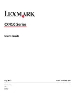 Preview for 1 page of Lexmark CX410 series User Manual