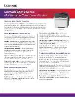 Lexmark CX410de Specifications preview