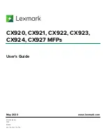 Lexmark CX920 User Manual preview