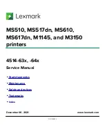 Preview for 1 page of Lexmark M3150 Service Manual