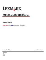 Preview for 1 page of Lexmark M3150 User Manual