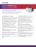 Preview for 1 page of Lexmark MS410d Specifications