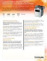 Lexmark MX610 Series Product Specifications preview