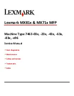 Предварительный просмотр 1 страницы Lexmark MX71 series Service Manual