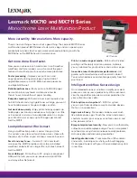 Lexmark MX710de Specfications preview