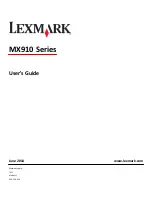 Preview for 1 page of Lexmark MX910 Series User Manual