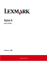 Preview for 1 page of Lexmark Optra S 1250 User Manual