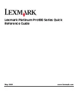 Preview for 1 page of Lexmark Platinum Pro903 Reference Manual