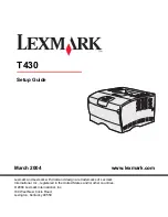 Preview for 1 page of Lexmark T 430 Setup Manual