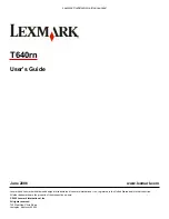 Предварительный просмотр 1 страницы Lexmark T640rn User Manual