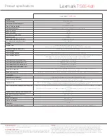 Preview for 5 page of Lexmark Ts654dn - Pr Mono Laserpr 55Ppm 256Mb Product Specifications