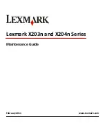 Preview for 1 page of Lexmark X203N series Maintenance Manual