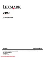 Preview for 1 page of Lexmark X560(n) User Manual