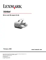 Preview for 1 page of Lexmark X646e MFP Menus And Messages Manual