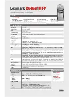 Preview for 2 page of Lexmark X646ef Specifications