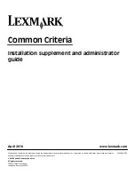 Preview for 1 page of Lexmark X651 Installation And Administration Manual