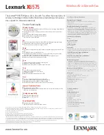 Preview for 2 page of Lexmark X6575 Specifications